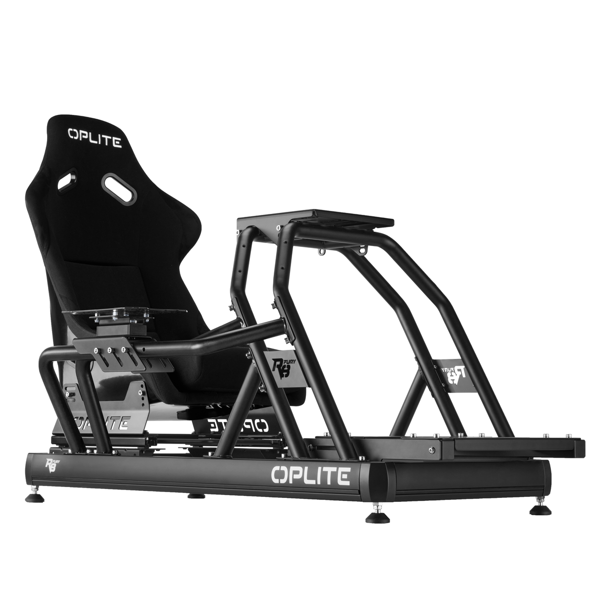 OPLITE R8 Fury Black cockpit, pedal plate detail