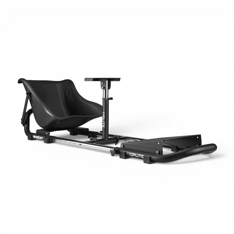 NitroKart Black V2 racing simulator cockpit, front view