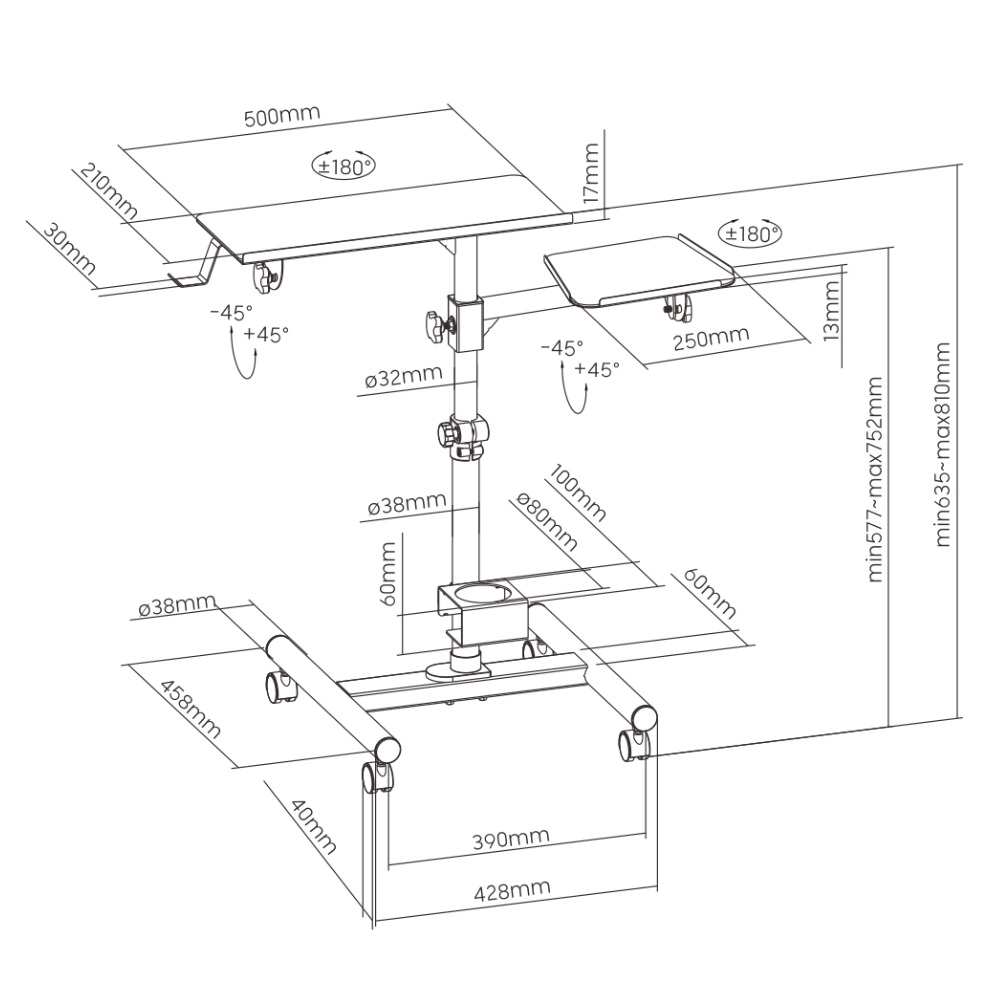 Universal Keyboard and Mouse Tray