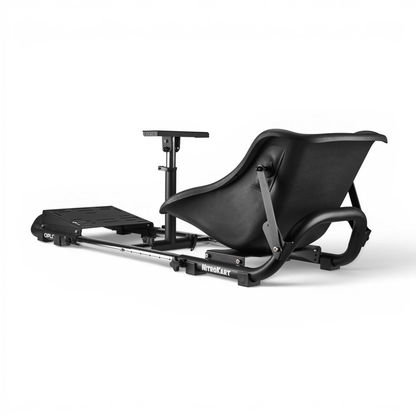 NitroKart Black V2 racing cockpit, rear angle view