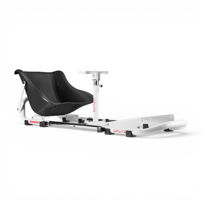 NitroKart White V2 racing simulator cockpit, front view