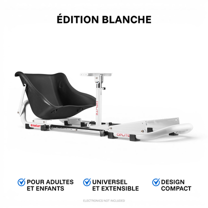 NitroKart White V2 racing cockpit, White Edition, for adults and children
