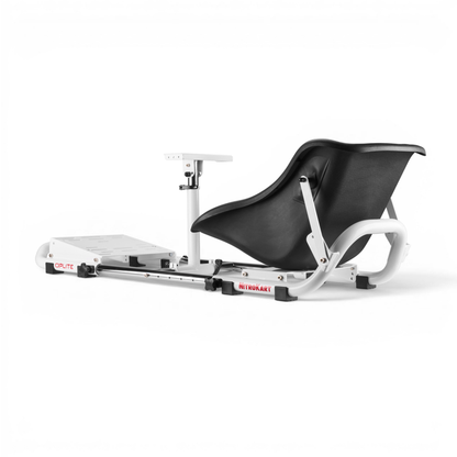 NitroKart White V2 racing cockpit, rear angle view