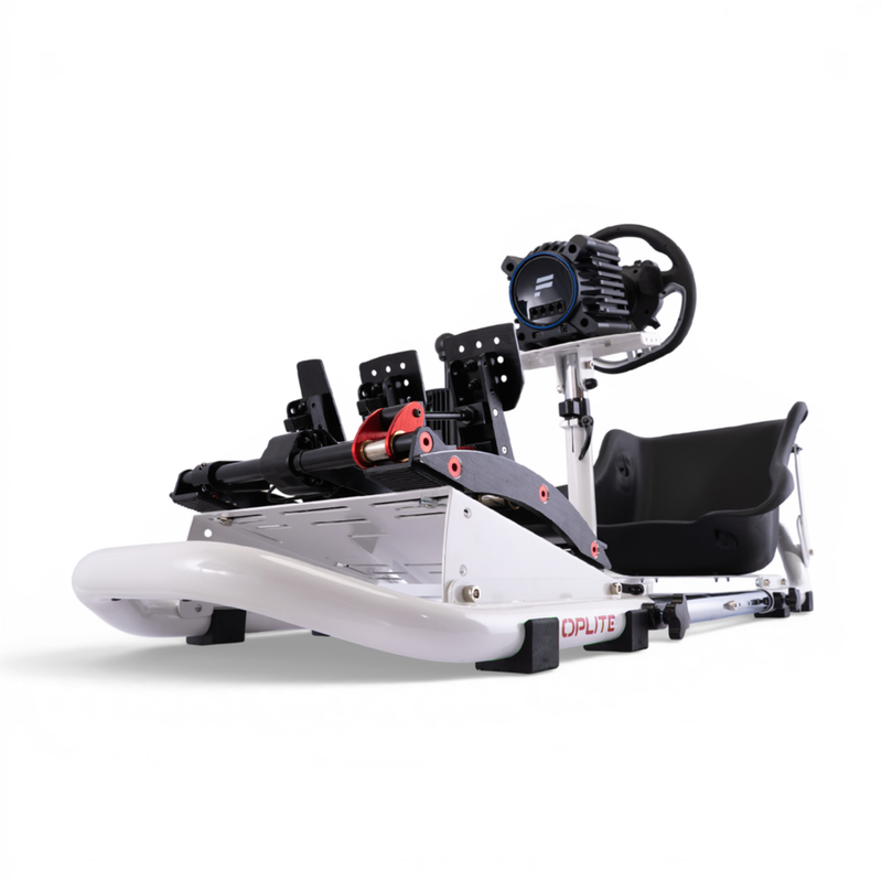 NitroKart White V2 cockpit, close-up rear angle with accessories