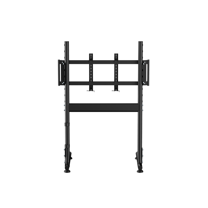 NitroKart Monitor Stand Black V2, front view with widened mounting arms