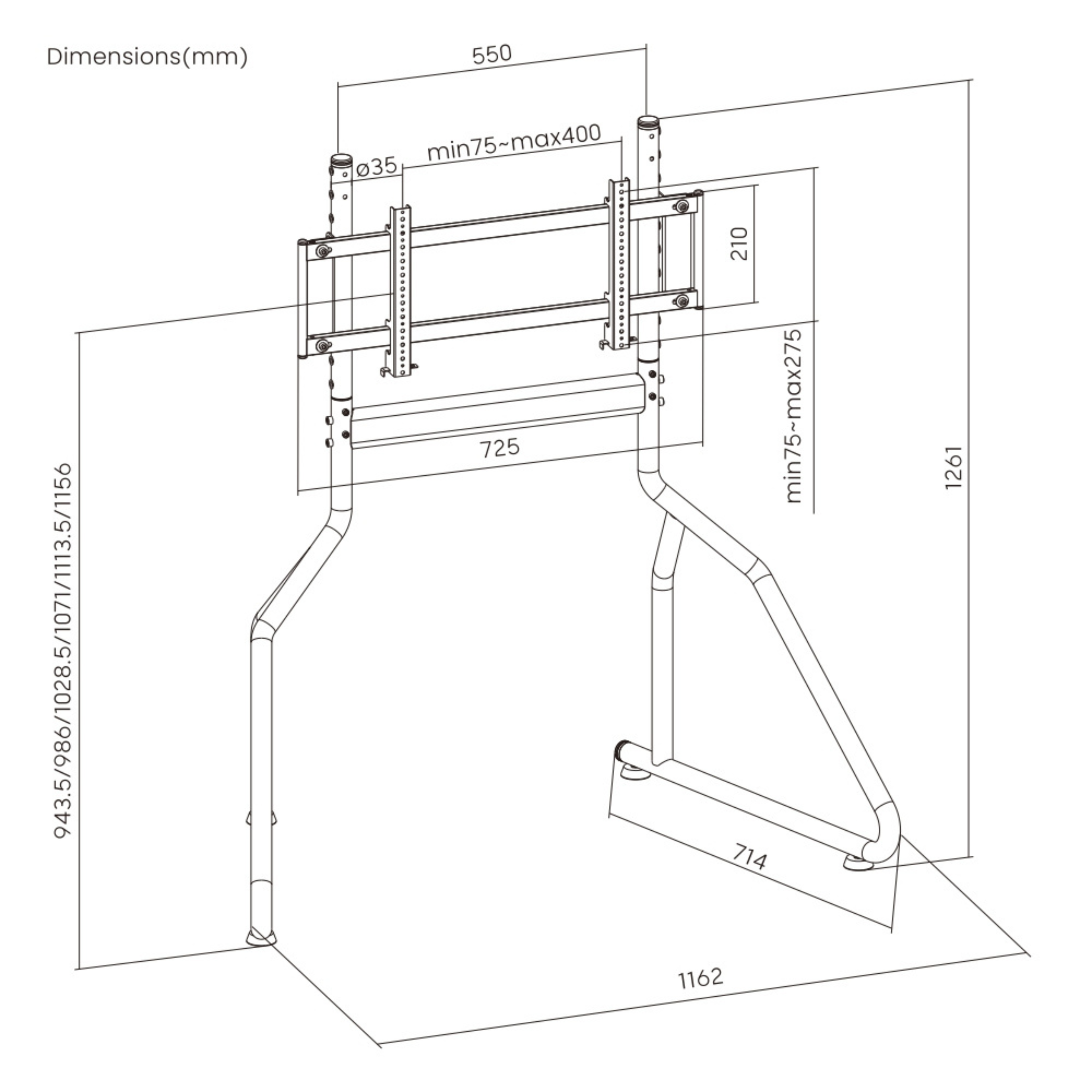 Universal Single Monitor Stand Black