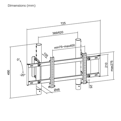 S8 On Top Monitor Mount Black